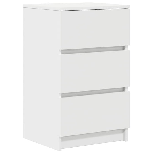 vidaXL Κομοδίνο με 3 συρτάρια Λευκό 39x35x65 εκ.