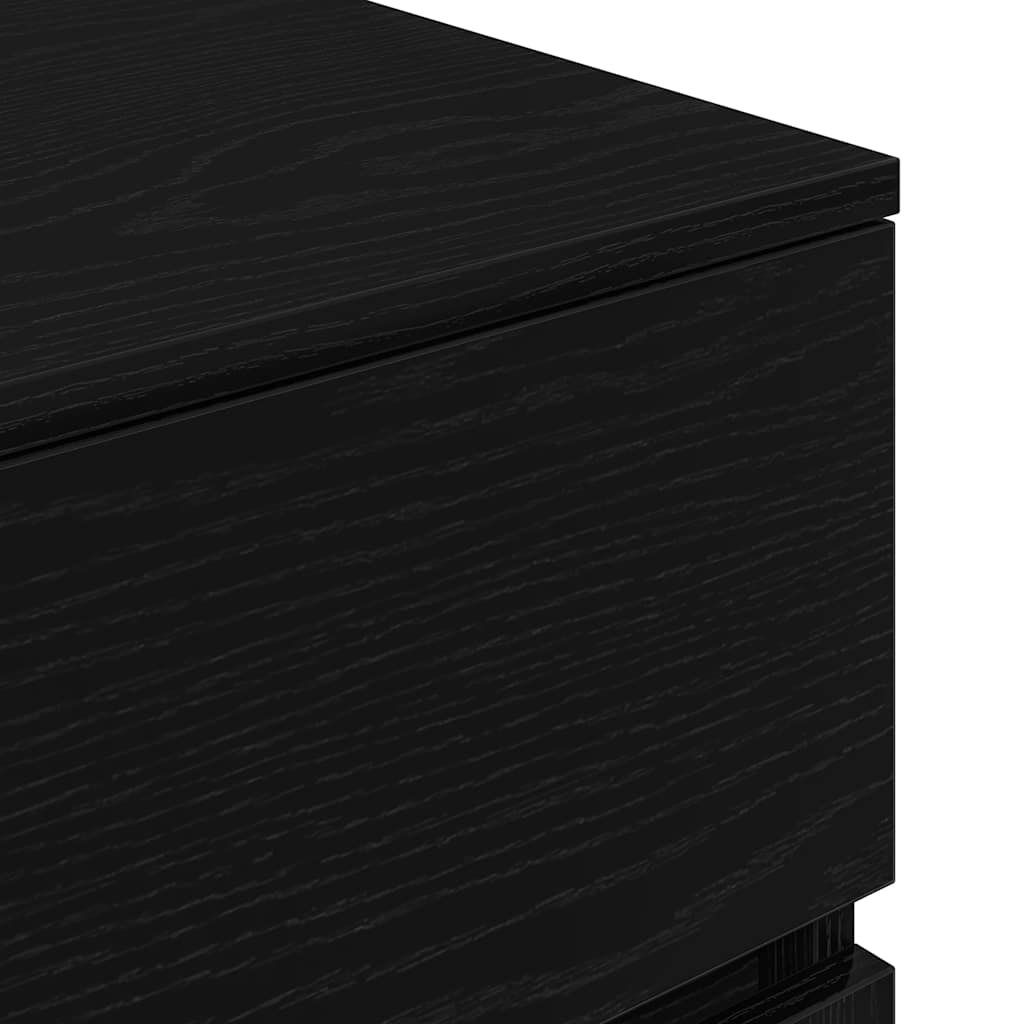 vidaXL Κομοδίνα με 3 συρτάρια 2 τεμάχια Μαύρο 39x35x65 εκ.