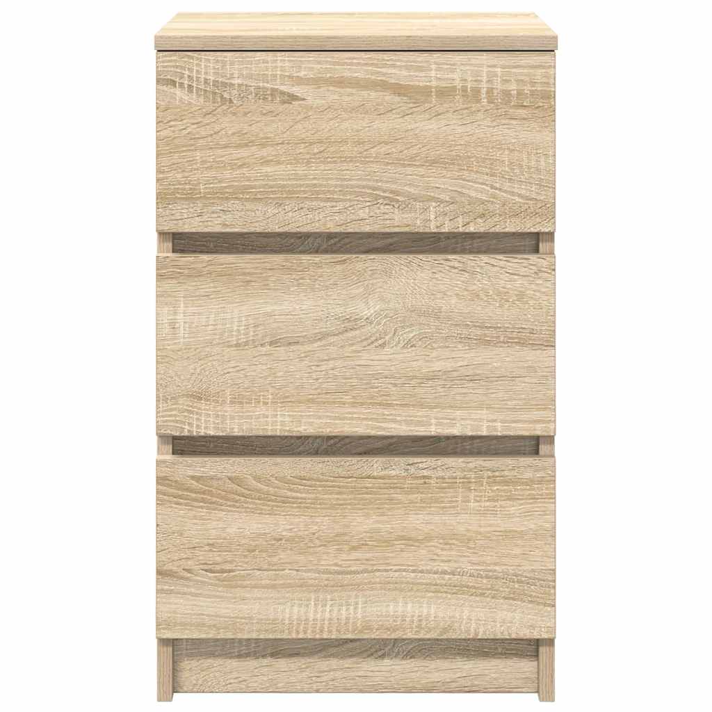 vidaXL Κομοδίνο με 3 συρτάρια Sonoma Δρυς 39x35x65 εκ.