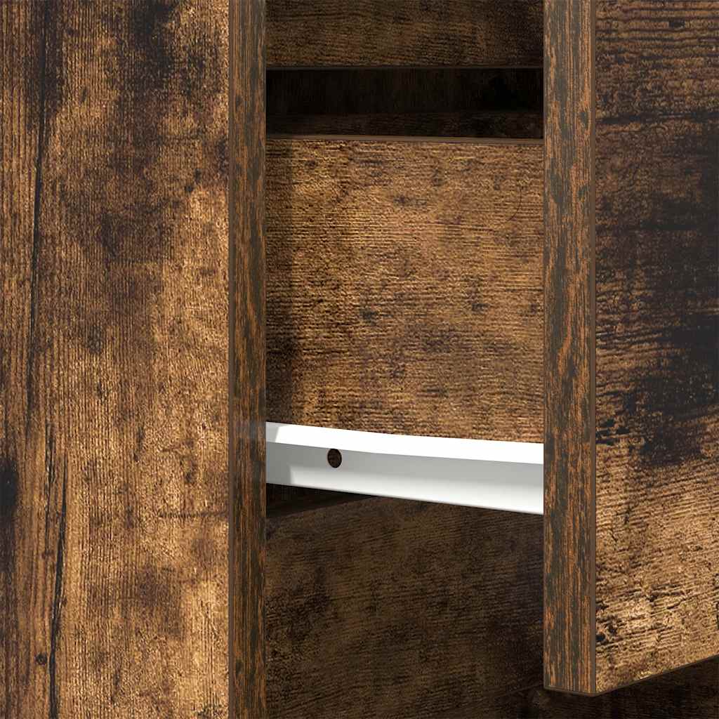 vidaXL Κομοδίνο με 3 συρτάρια Καπνιστή δρυς 39x35x65 εκ.