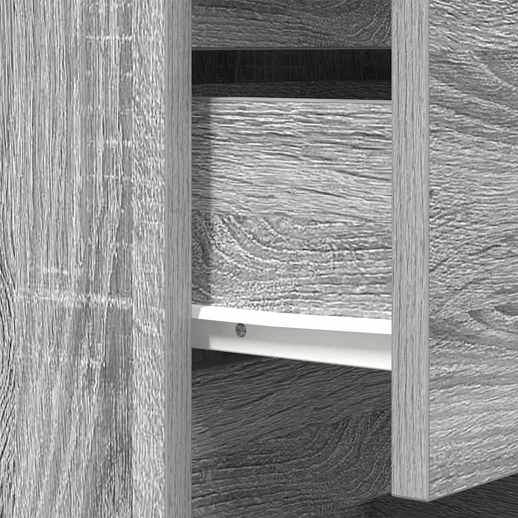 vidaXL Κομοδίνο με 3 συρτάρια Γκρι Sonoma 39x35x65 εκ.