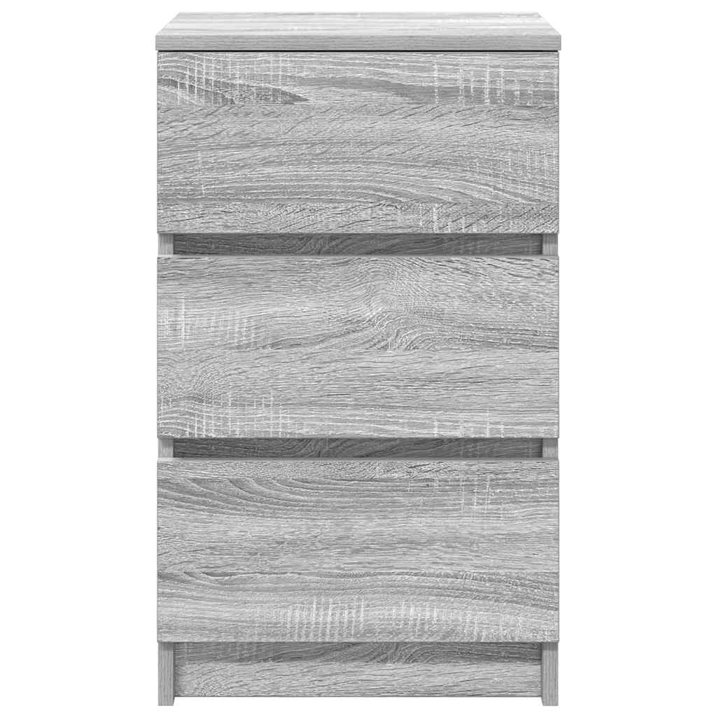 vidaXL Κομοδίνα με 3 συρτάρια 2 τεμάχια Γκρι Sonoma 39x35x65 εκ.