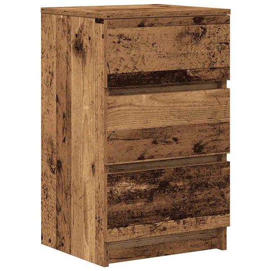 vidaXL Κομοδίνο με 3 συρτάρια Παλιό ξύλο 39x35x65 εκ.
