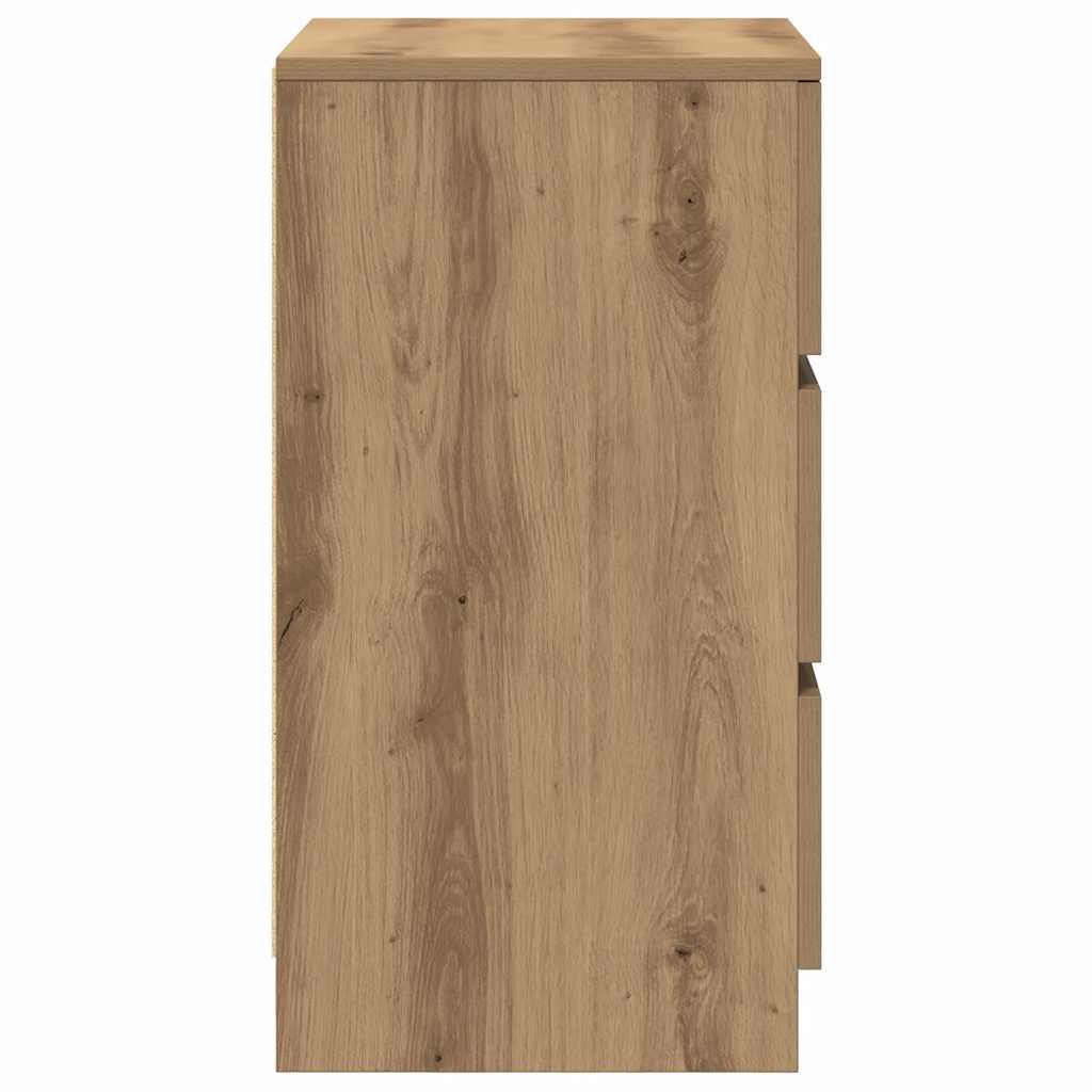 vidaXL Κομοδίνο με 3 συρτάρια Αρτισιανή Δρυς 39x35x65 εκ.