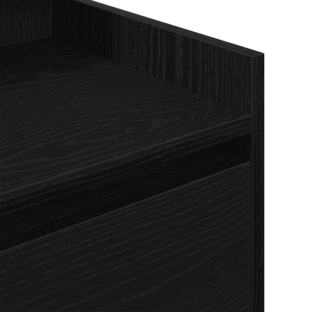 vidaXL Κομοδίνο με 2 συρτάρια Μαύρο 38x34x80 εκ.