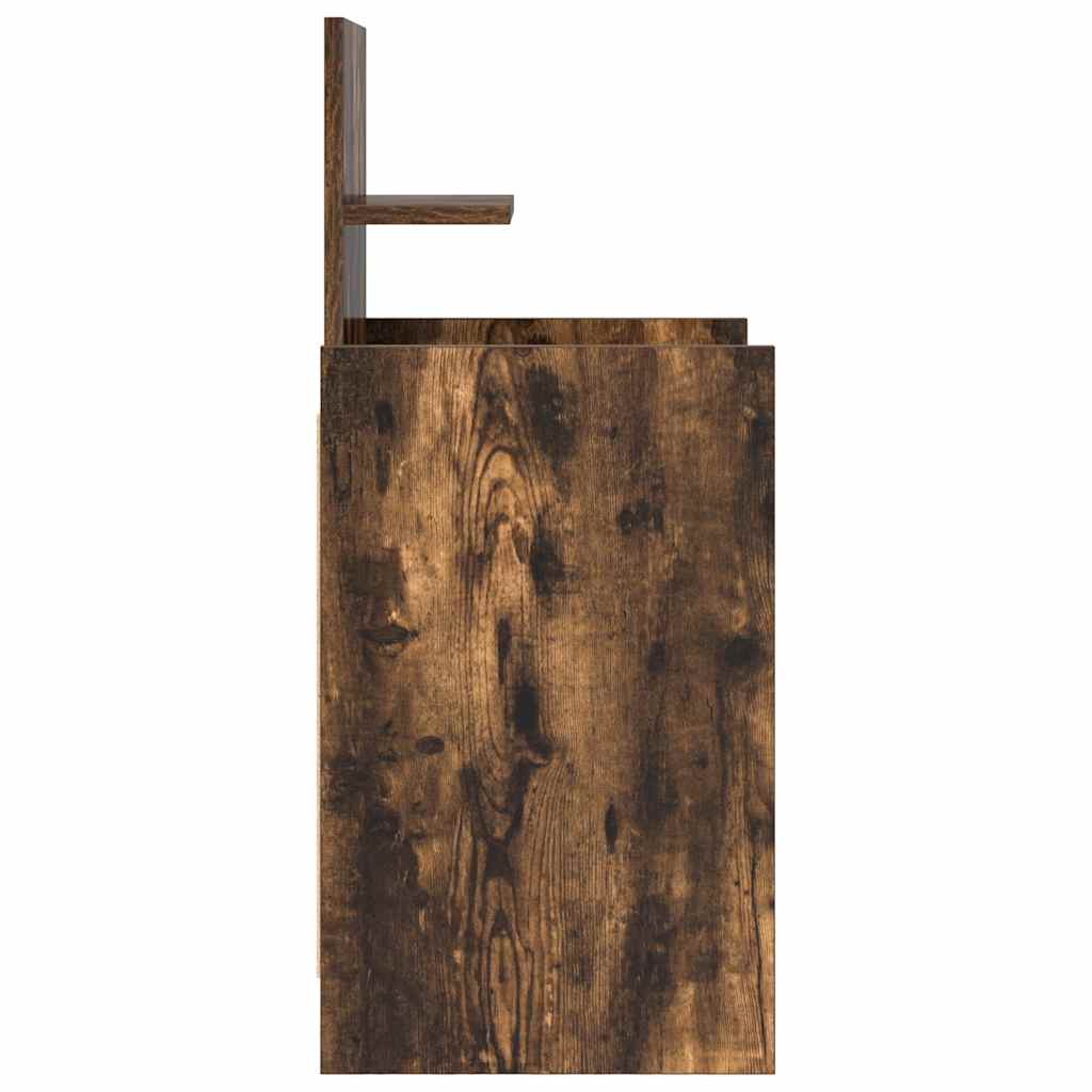 vidaXL Κομοδίνο με 2 συρτάρια Καπνιστή Δρυς 38x34x80 εκ.