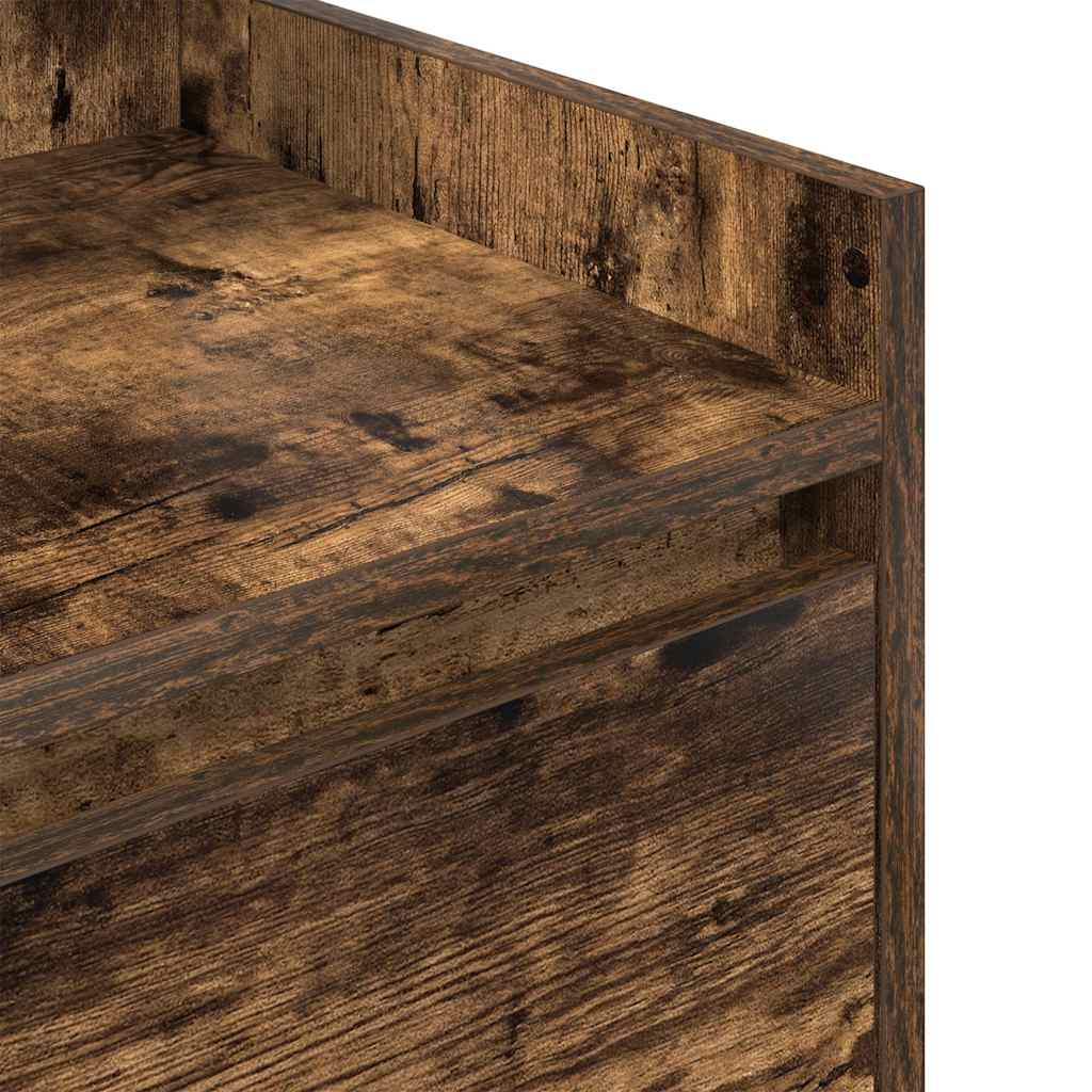 vidaXL Κομοδίνο με 2 συρτάρια Καπνιστή Δρυς 38x34x80 εκ.