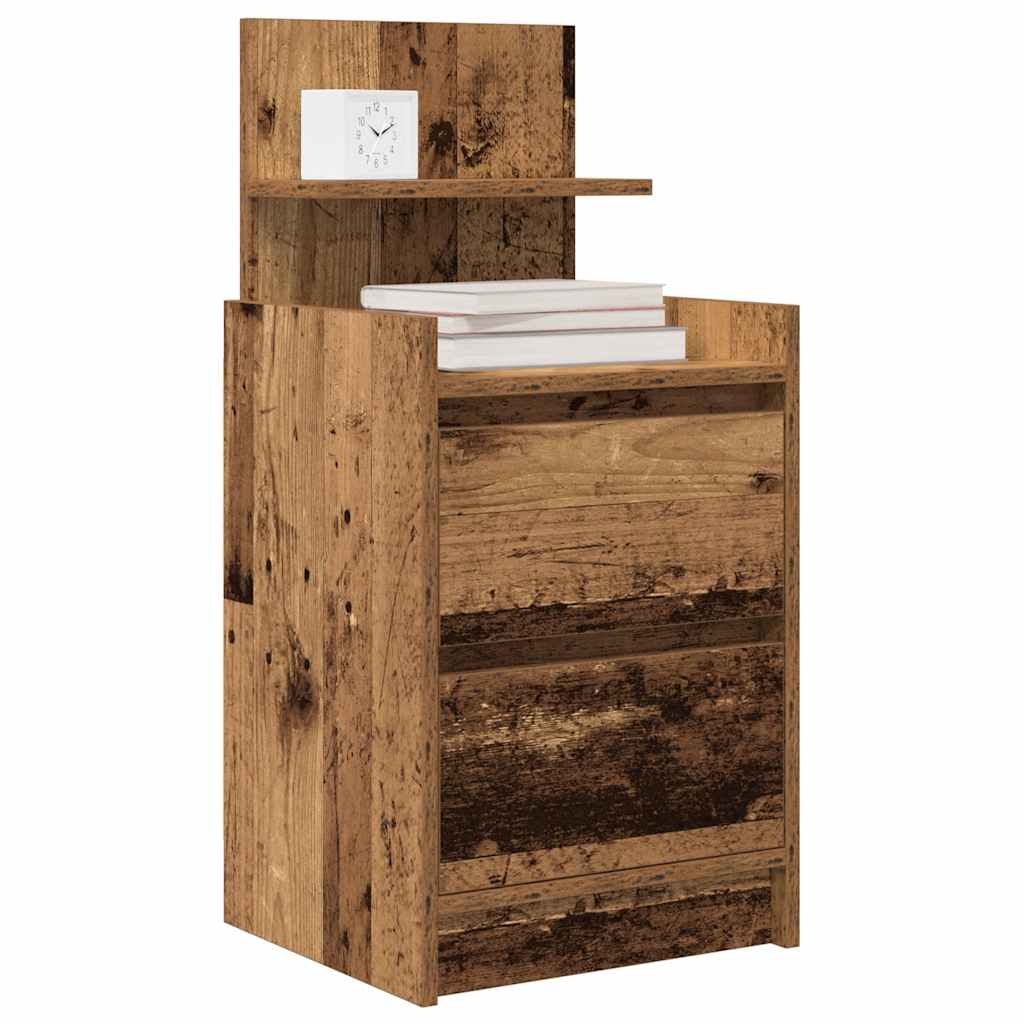 vidaXL Κομοδίνο με 2 συρτάρια Όψη Παλαιού Ξύλου 38x34x80 εκ.