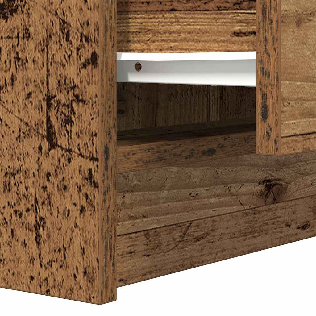 vidaXL Κομοδίνο με 2 συρτάρια Όψη Παλαιού Ξύλου 38x34x80 εκ.