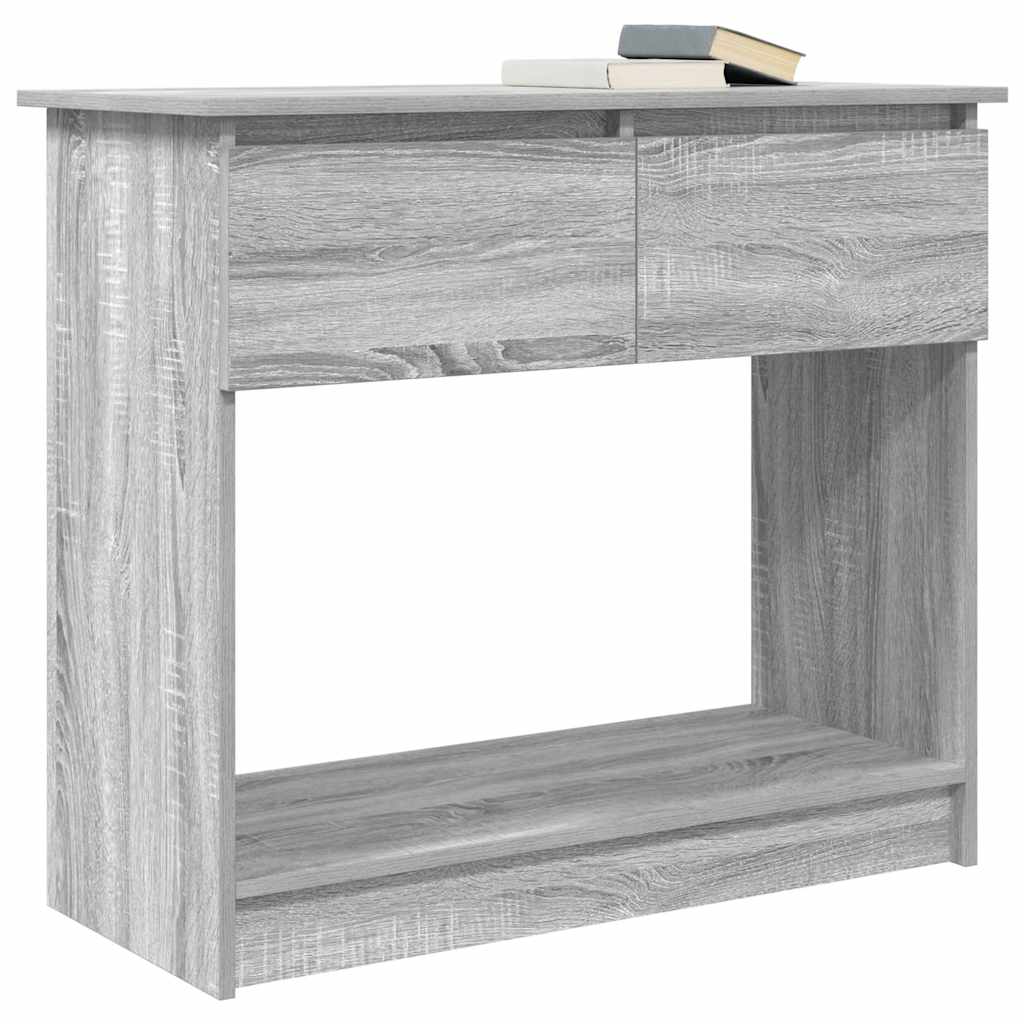 vidaXL Τραπέζι κονσόλας με συρτάρια Γκρι Sonoma 85,5x38,5x74,5 cm