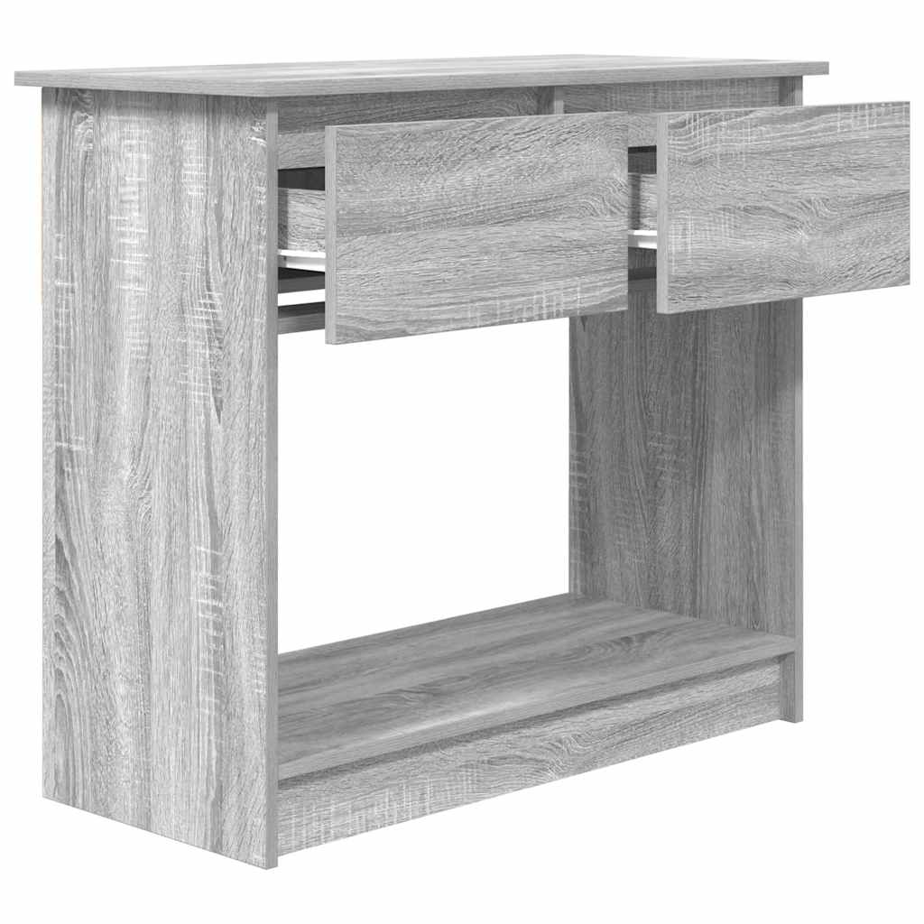 vidaXL Τραπέζι κονσόλας με συρτάρια Γκρι Sonoma 85,5x38,5x74,5 cm