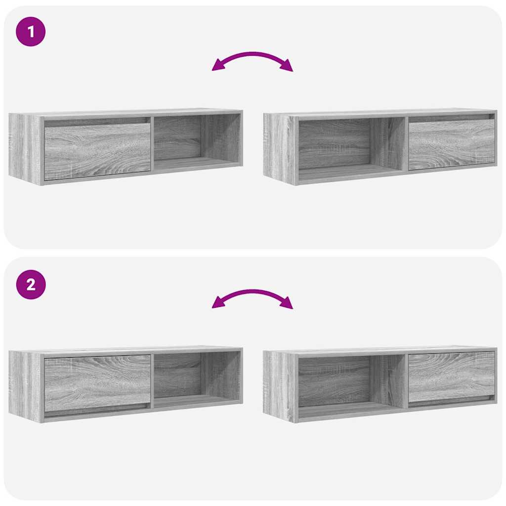 vidaXL Έπιπλο Τηλεόρασης Γκρι Sonoma 100x31x25,5 εκ. από Επεξεργ. Ξύλο