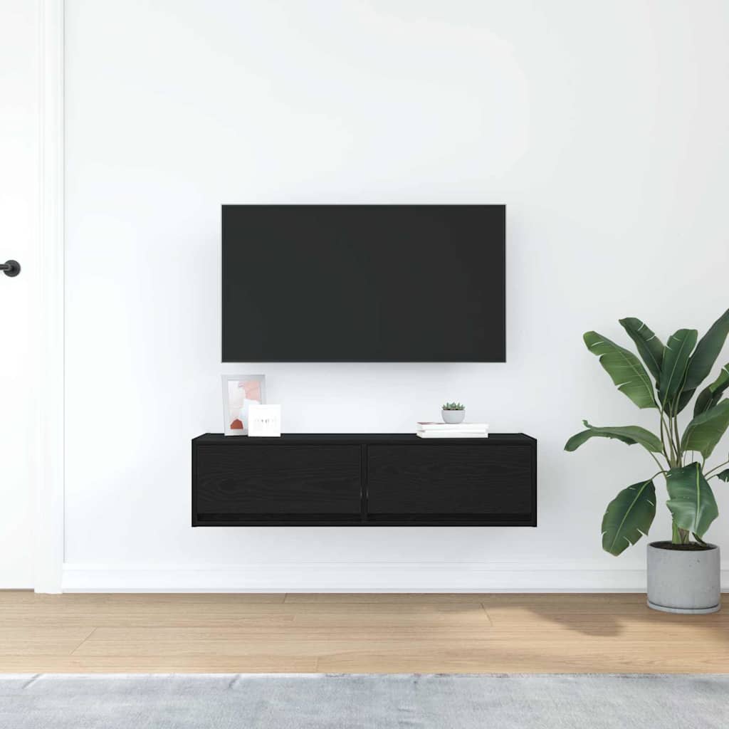 vidaXL Ντουλάπι TV Μαύρη δρυς 100 x 31 x 25.5 εκ. Επεξεργασμένο ξύλο