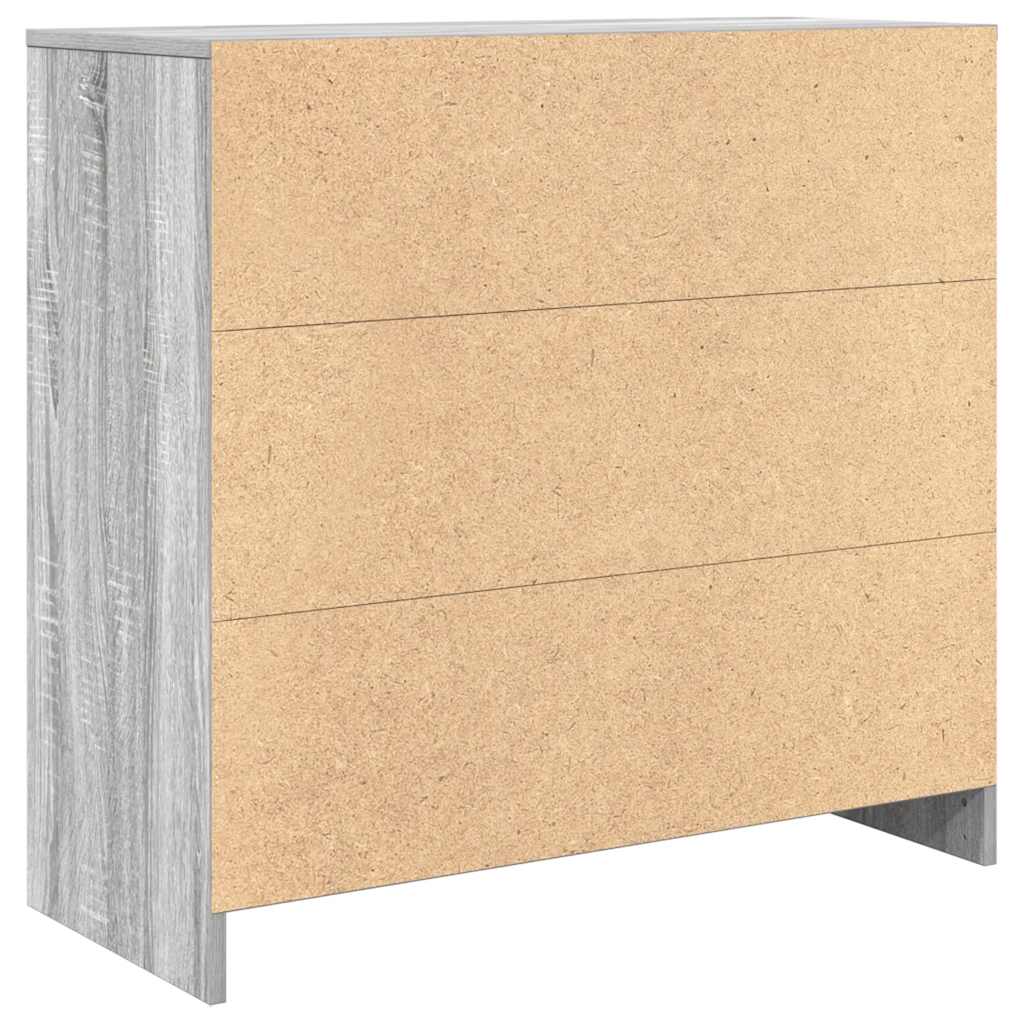 vidaXL Συρταριέρα με Συρτάρια Γκρι Sonoma 80x34x76 εκ. από Επεξ. Ξύλο