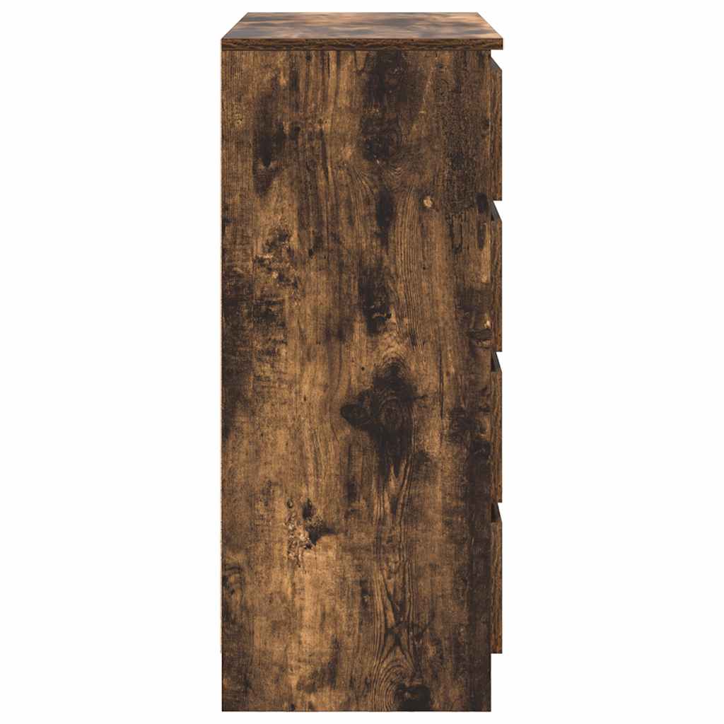 vidaXL Συρταριέρα με Συρτάρια Καπνιστή Δρυς 71x35x84 εκ. Επεξ. Ξύλο