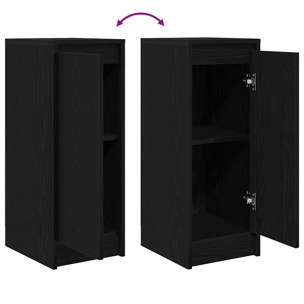 vidaXL Sideboard Μαύρη βελανιδιά 29,5x34x76 cm Κατασκευασμένο ξύλο