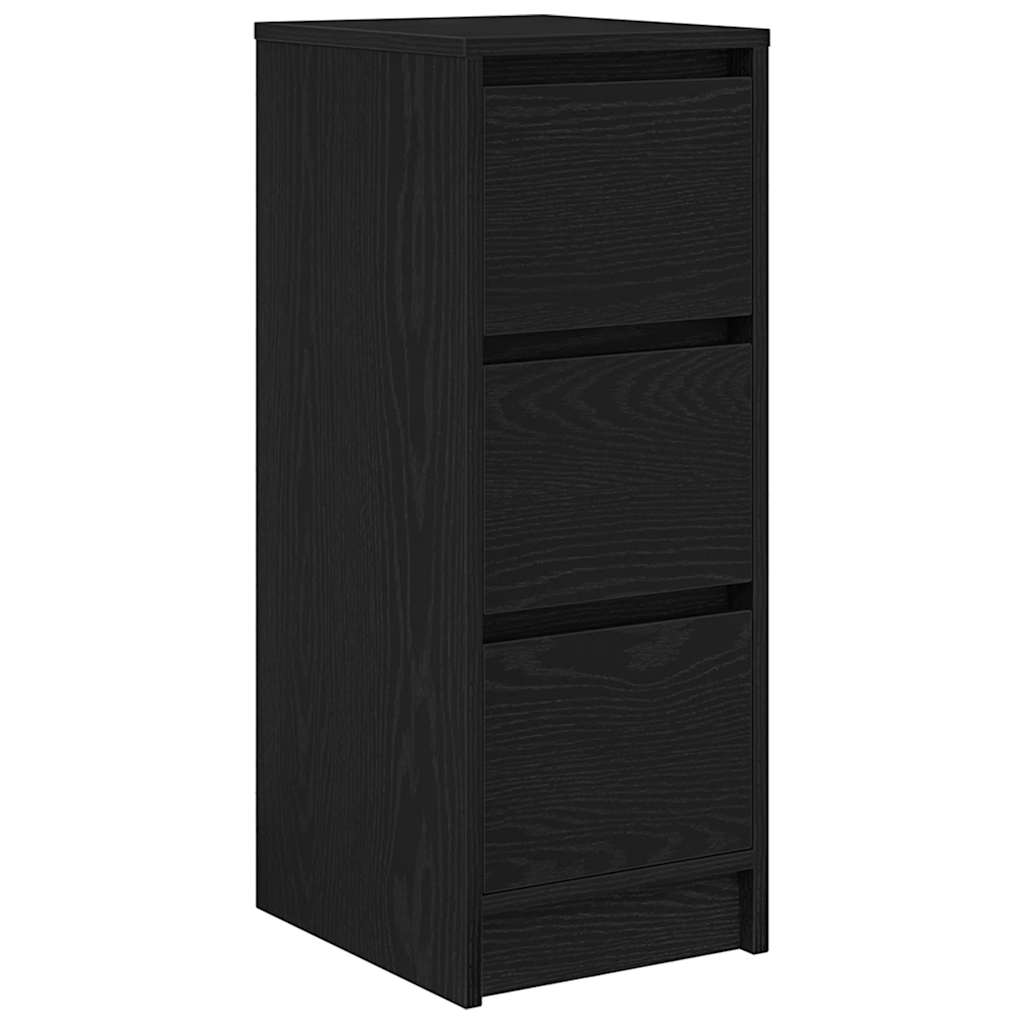 vidaXL Sideboard Μαύρη βελανιδιά 29,5x34x76 cm Κατασκευασμένο ξύλο