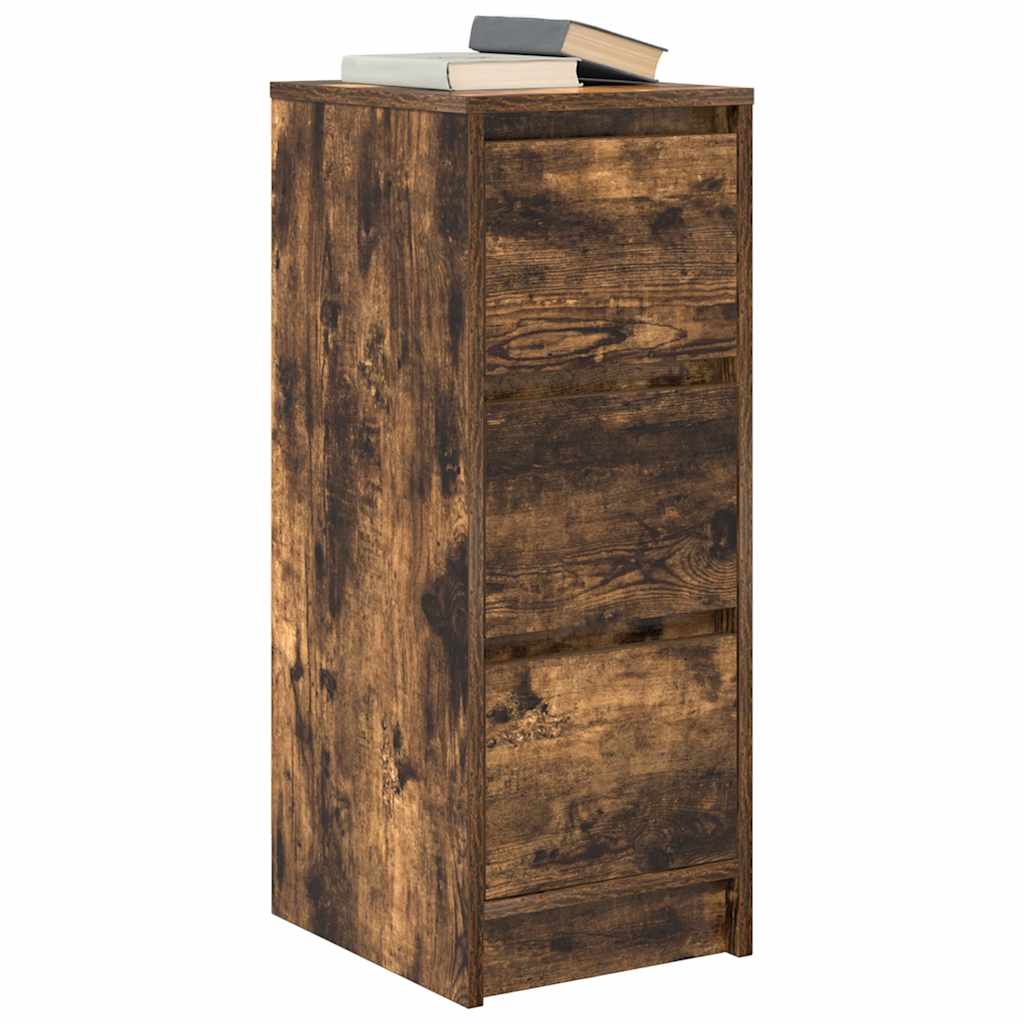 vidaXL Sideboard Καπνιστή δρυς 29,5x34x76 cm Κατασκευασμένο ξύλο