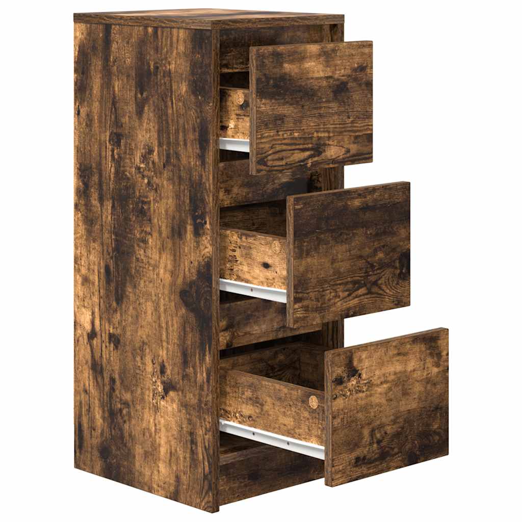 vidaXL Sideboard Καπνιστή δρυς 29,5x34x76 cm Κατασκευασμένο ξύλο