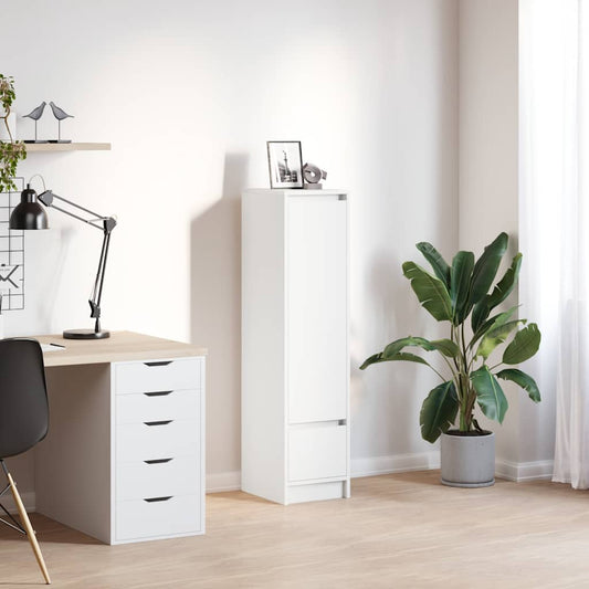 vidaXL Ντουλάπι Λευκό 29,5x34x119,5 εκ. Επεξεργασμένο Ξύλο δρυός