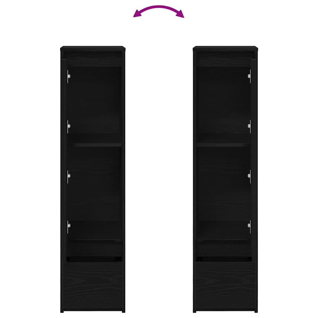 vidaXL Ντουλάπι Μαύρη δρυς 29,5x34x119,5 εκ. από Επεξεργασμένο Ξύλο