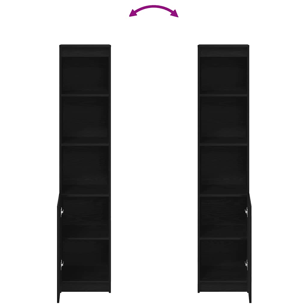 vidaXL Ντουλάπι Μαύρη δρυς 37,5x35x180 εκ. από Επεξεργασμένο Ξύλο