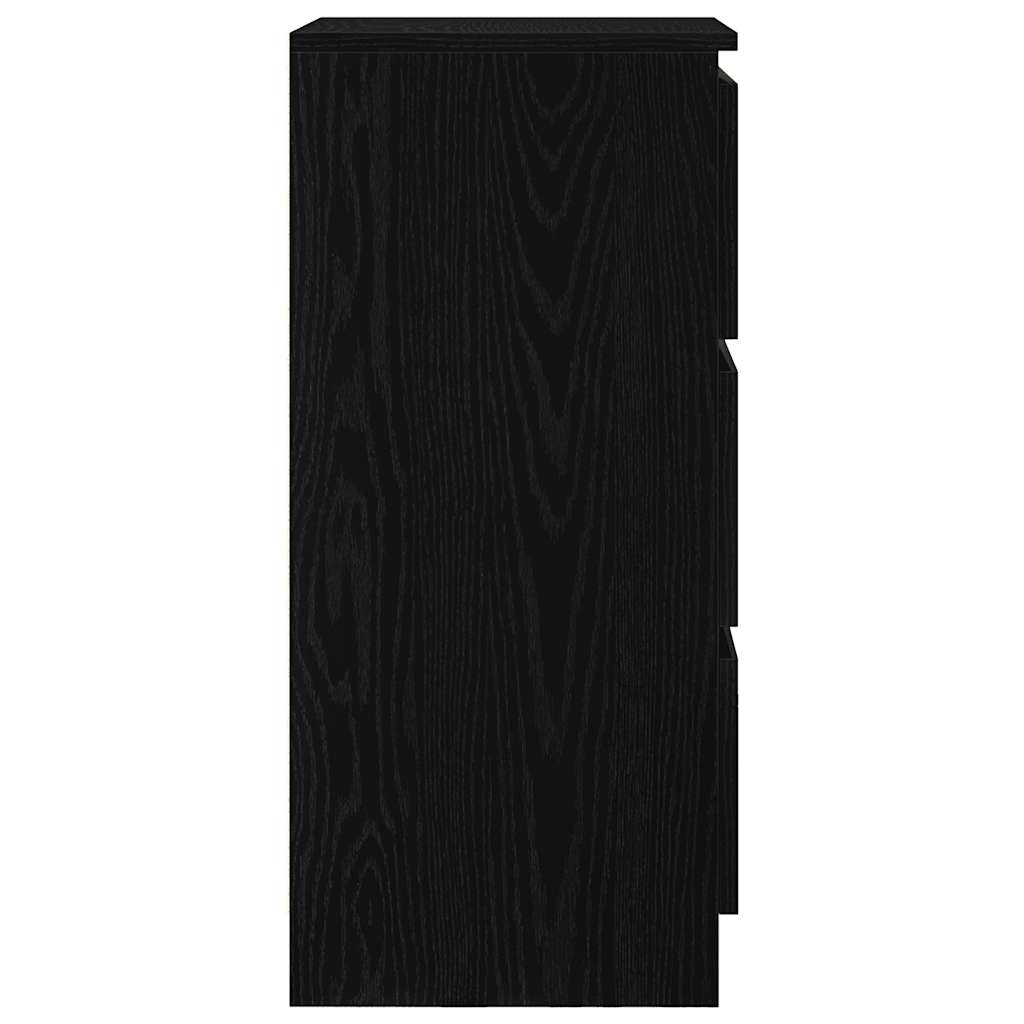 vidaXL Συρταριέρα Μαύρη βελανιδιά 37,5x35x76 εκ. Κατασκευασμένο ξύλο