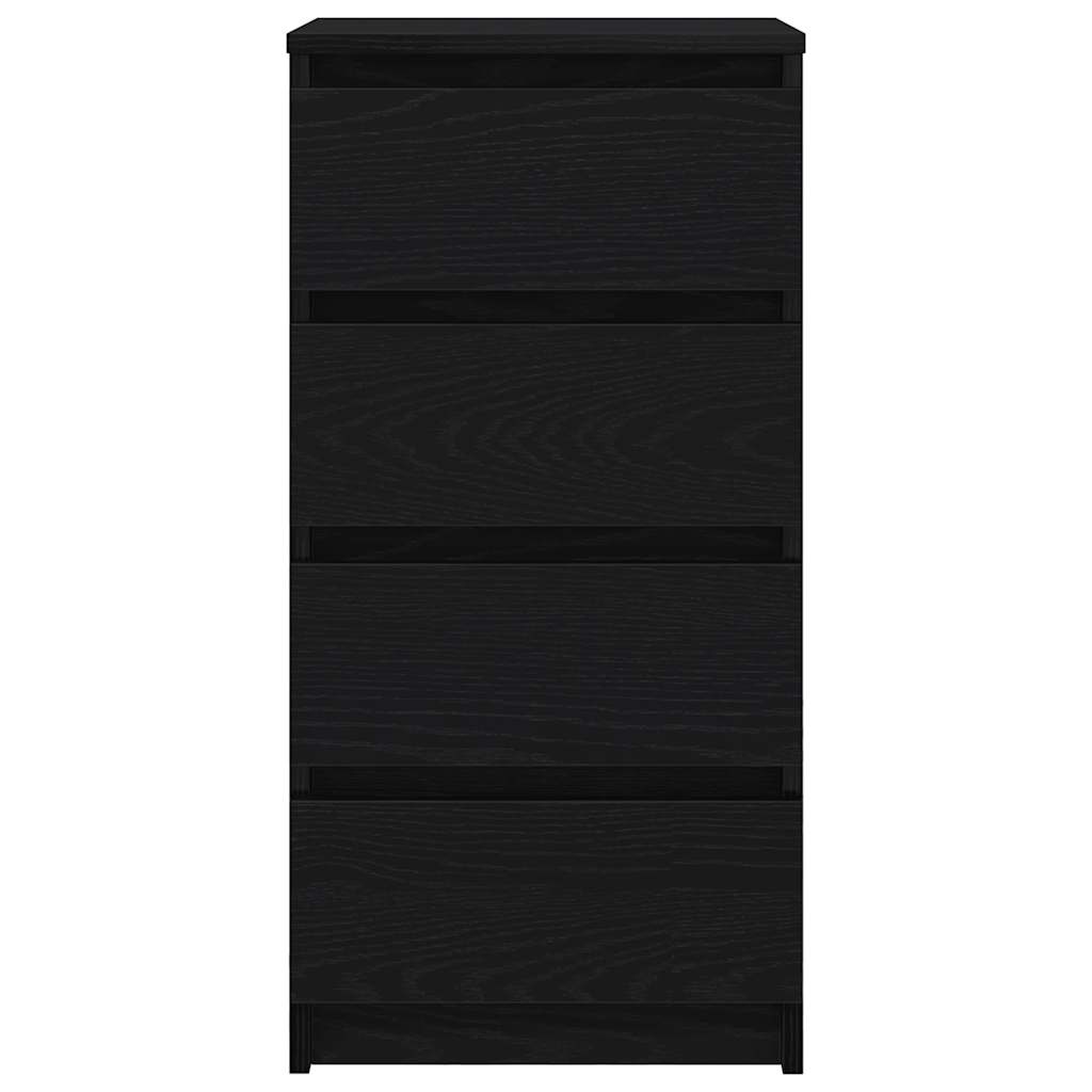 vidaXL Συρταριέρα Μαύρη βελανιδιά 37,5x35x76 εκ. Κατασκευασμένο ξύλο