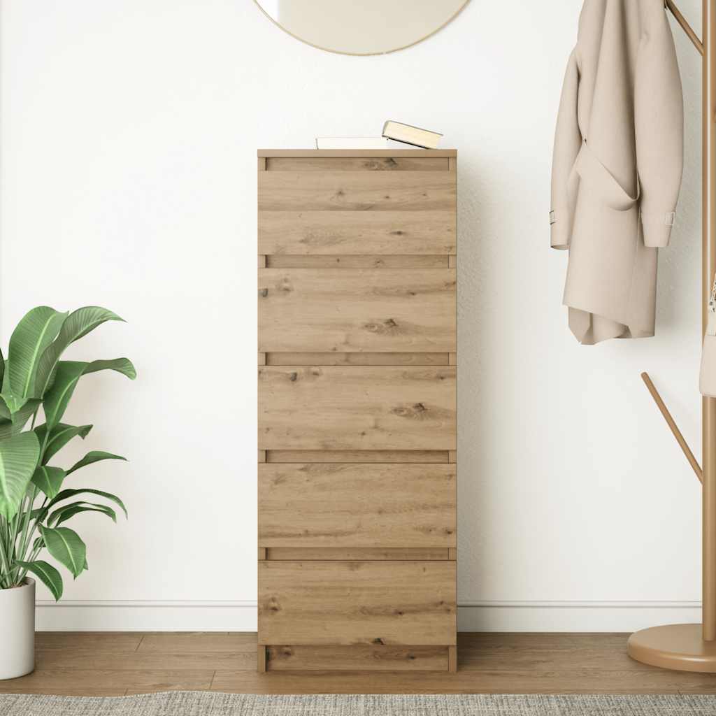 vidaXL Συρταριέρα με Συρτάρια Τεχνίτης Δρυς 37,5x35x99 εκ. Επεξ. Ξύλο