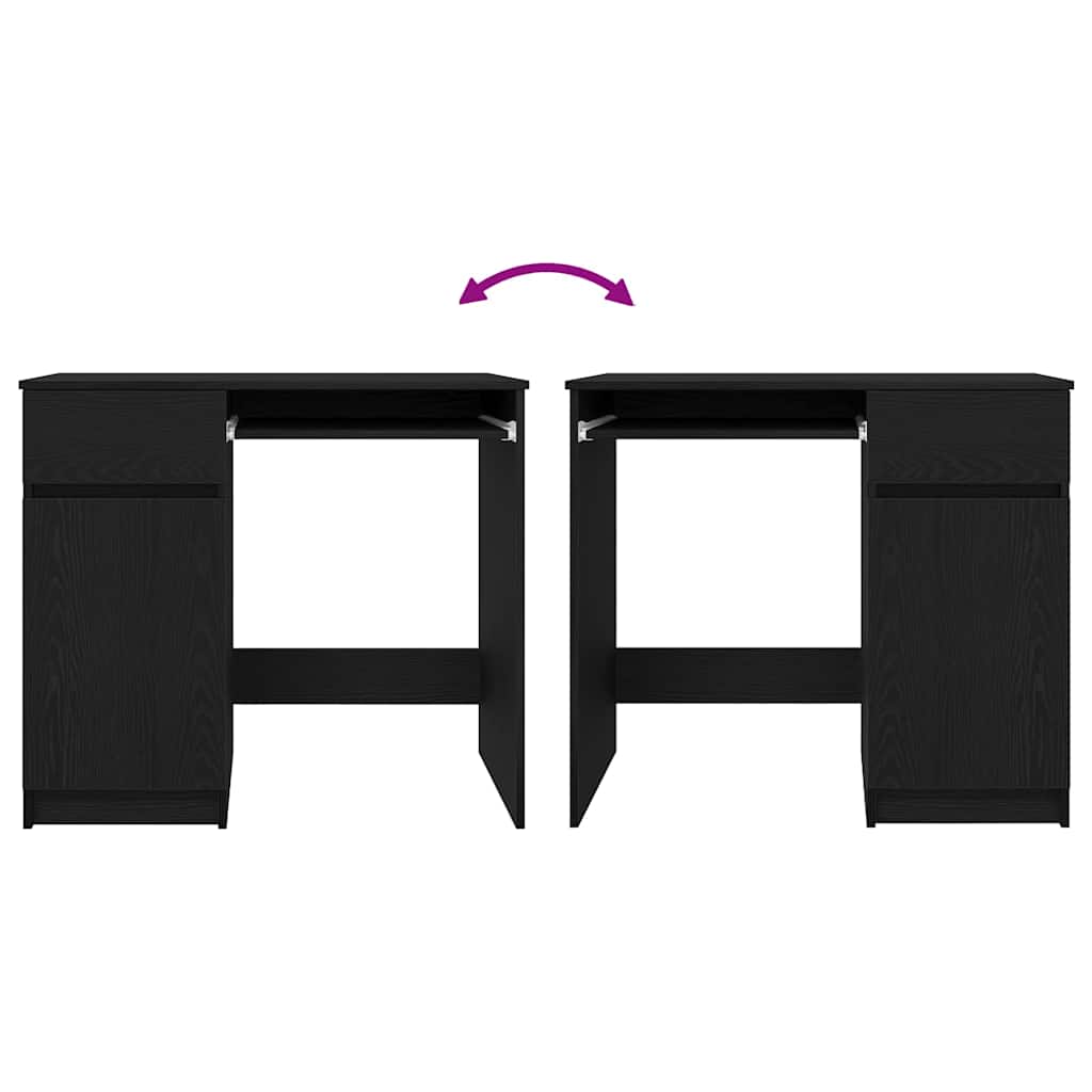 vidaXL Γραφείο Μαύρο Δρυς 86x49x76 εκ. από Επεξεργασμένο Ξύλο