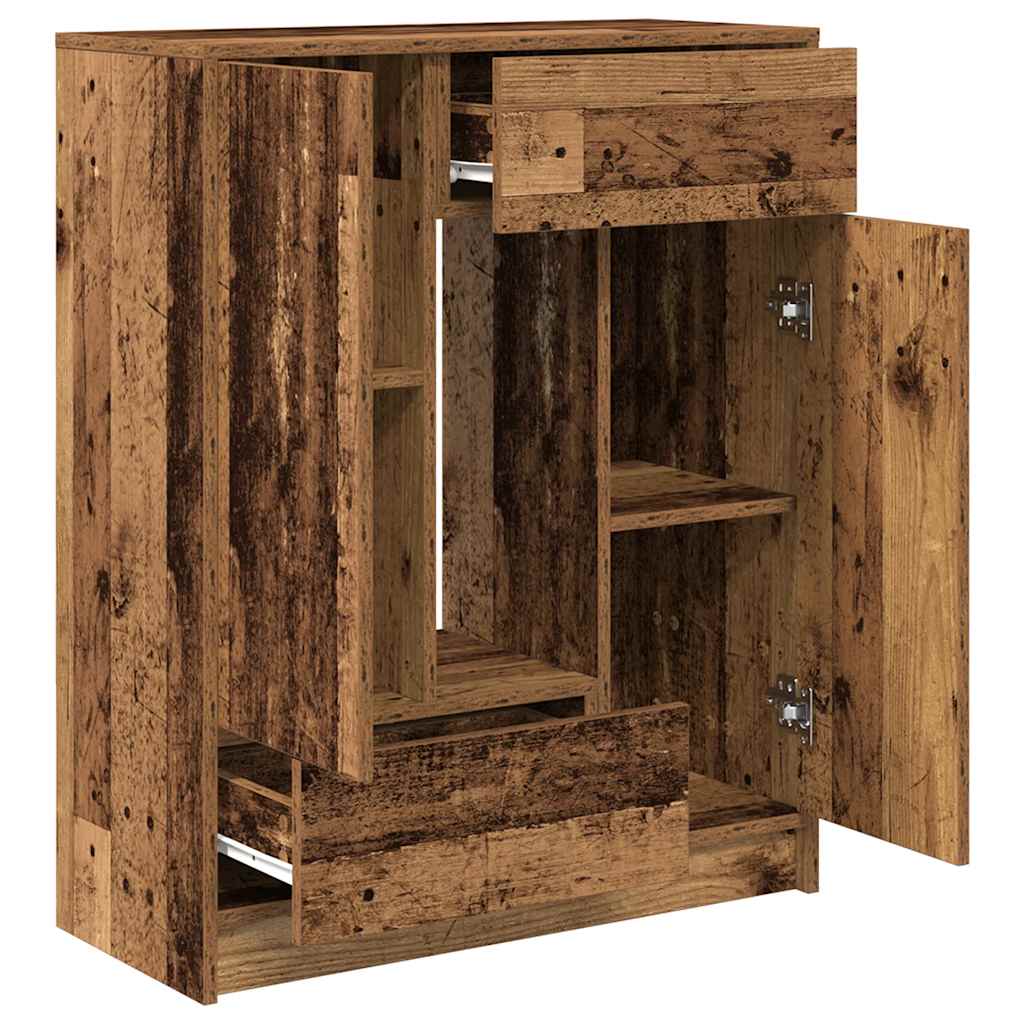 vidaXL Συρταριέρα με Συρτάρια και Πόρτες Παλαιό ξύλο 73x31x90 εκ