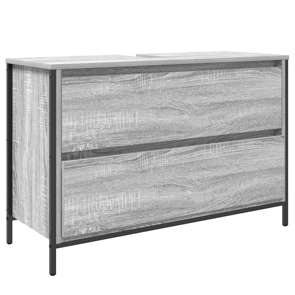 vidaXL ντουλάπι νιπτήρα μπάνιου με συρτάρια γκρι Sonoma 90x34,5x60 εκ.