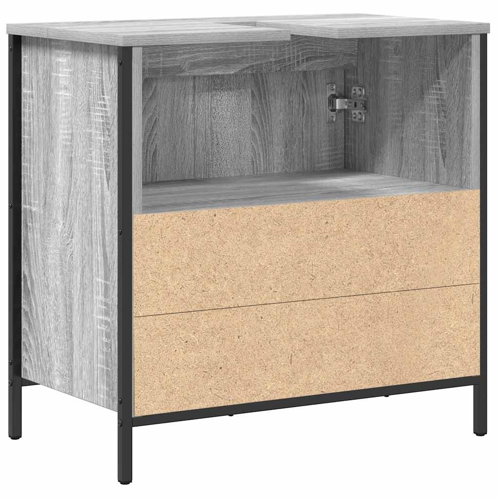 vidaXL Ντουλάπι Νιπτήρα Μπάνιου Γκρι Sonoma 60x34,5x60 εκ.