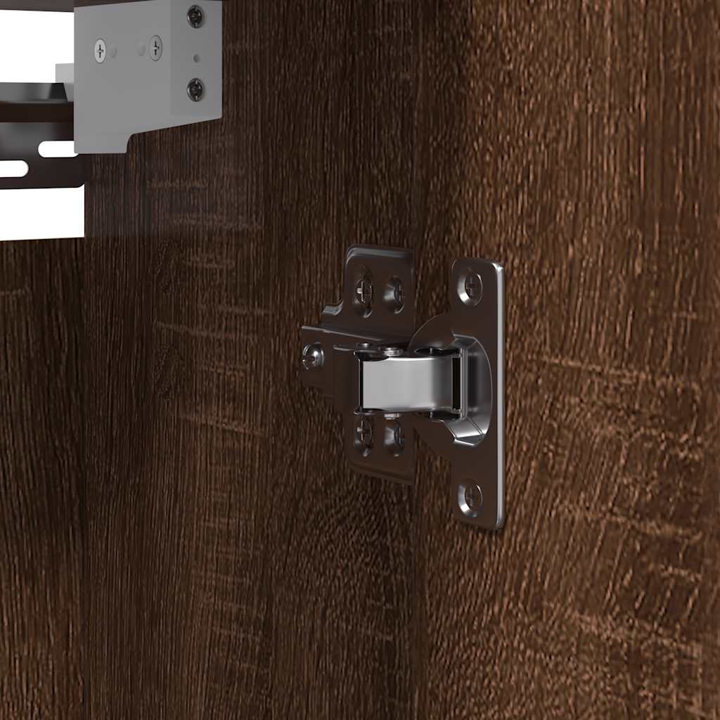 vidaXL ντουλάπι τοίχου μπάνιου με καθρέφτη καφέ δρυς 60x21x60 εκ.