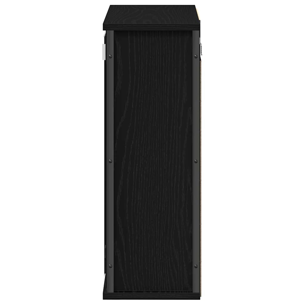 vidaXL Ντουλάπι τοίχου μπάνιου με καθρέφτη Μαύρη βελανιδιά 50x21x60εκ.