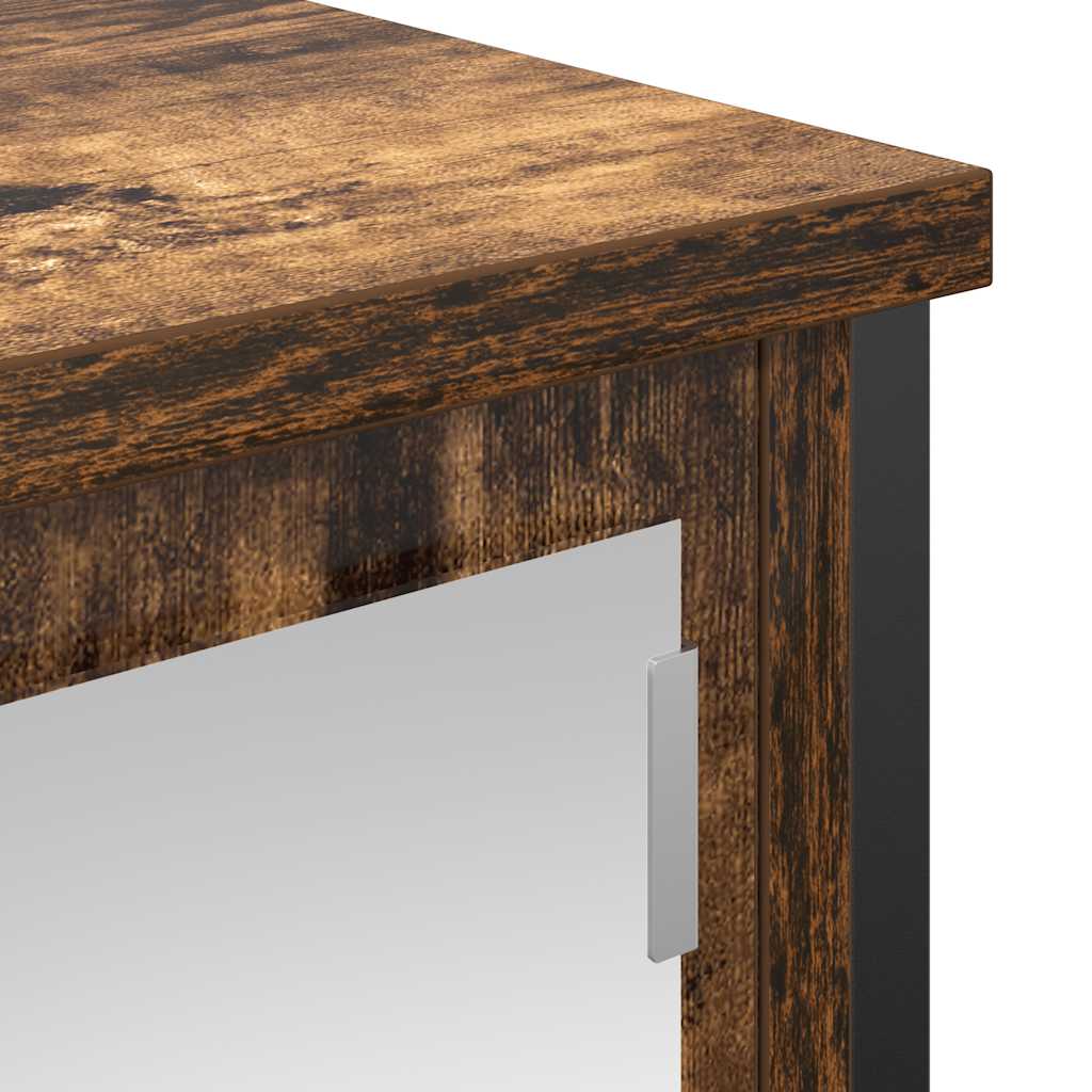 vidaXL Ντουλάπι τοίχου μπάνιου με καθρέφτη Καπνιστή δρυς 50x21x60 εκ.