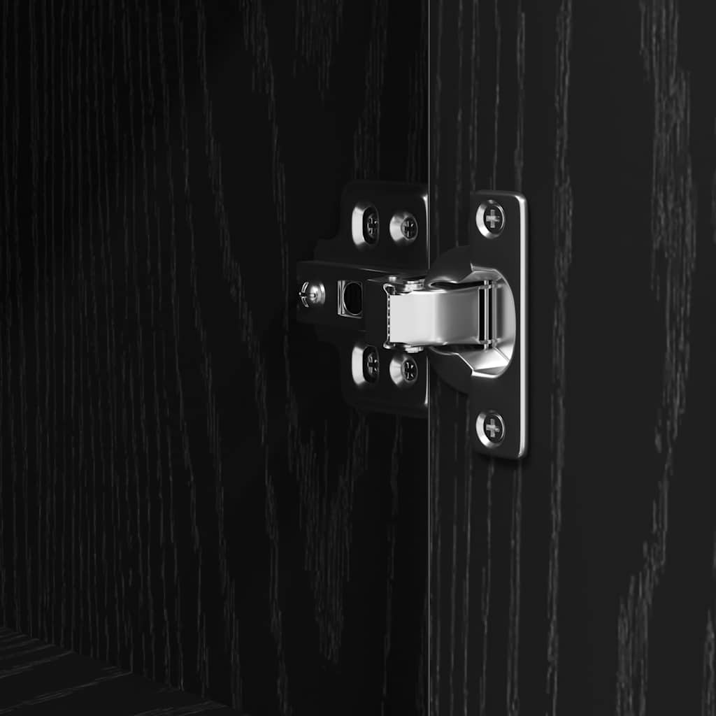 vidaXL Ντουλάπι μπάνιου με ράφια Μαύρη βελανιδιά 76,5x35x95 εκ.