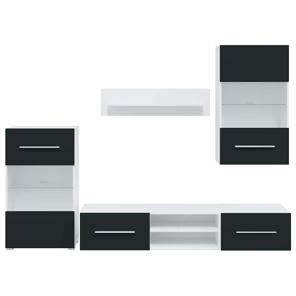 vidaXL Μονάδες τηλεόρασης 5 τεμαχίων με φωτισμό LED Ματ Indigo