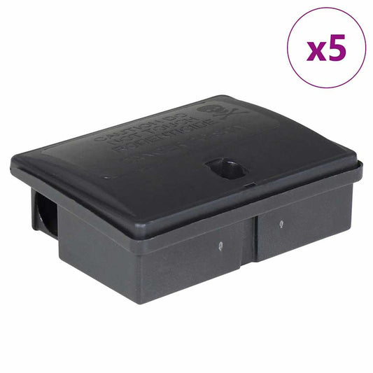 vidaXL Ποντικοπαγίδες 5 τεμ. Μαύρες 13x10x4 εκ.