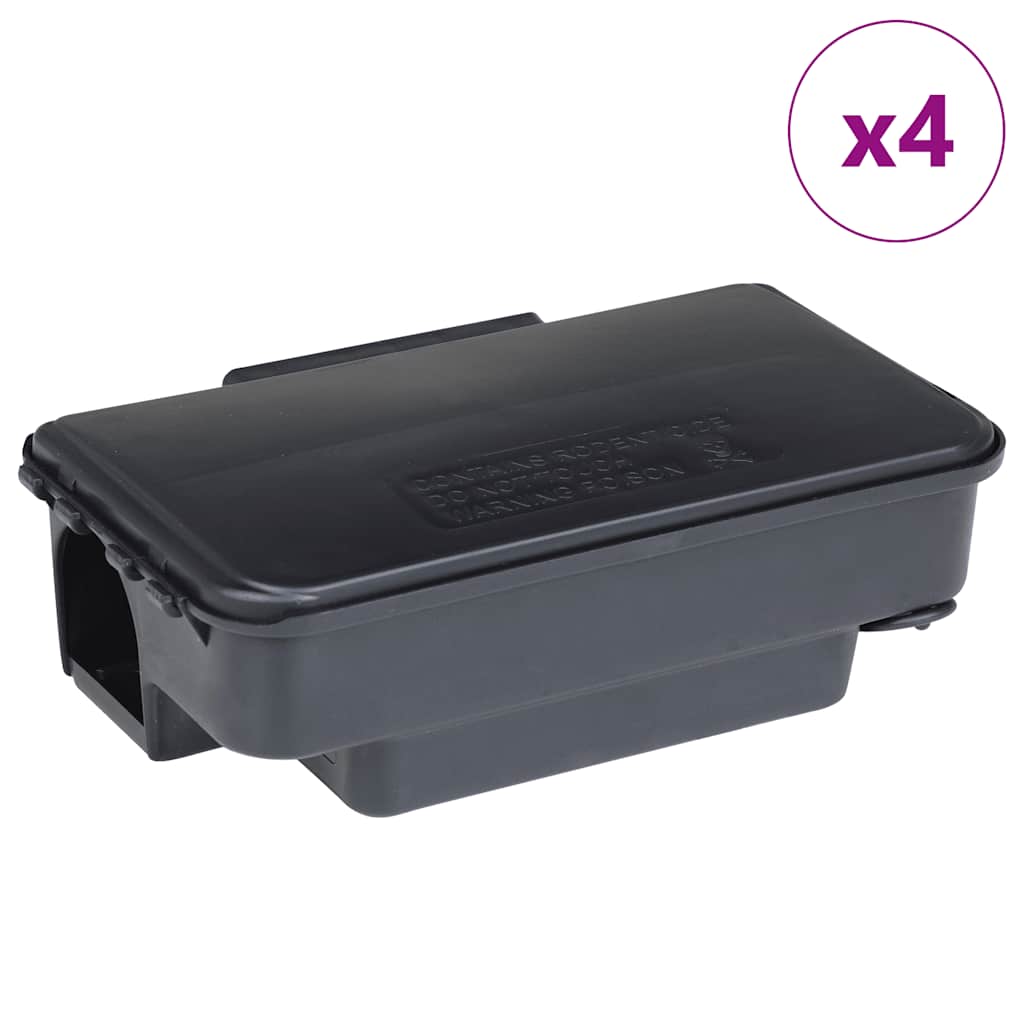 vidaXL Ποντικοπαγίδες 4 τεμ. Μαύρες 22x12,5x7,5 εκ.