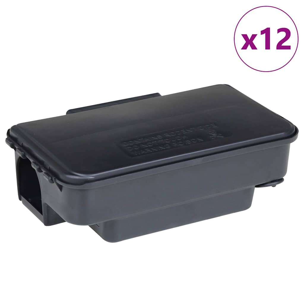 vidaXL Παγίδες ποντικιών 12 τεμάχια Μαύρο 22x12,5x7,5 εκ.