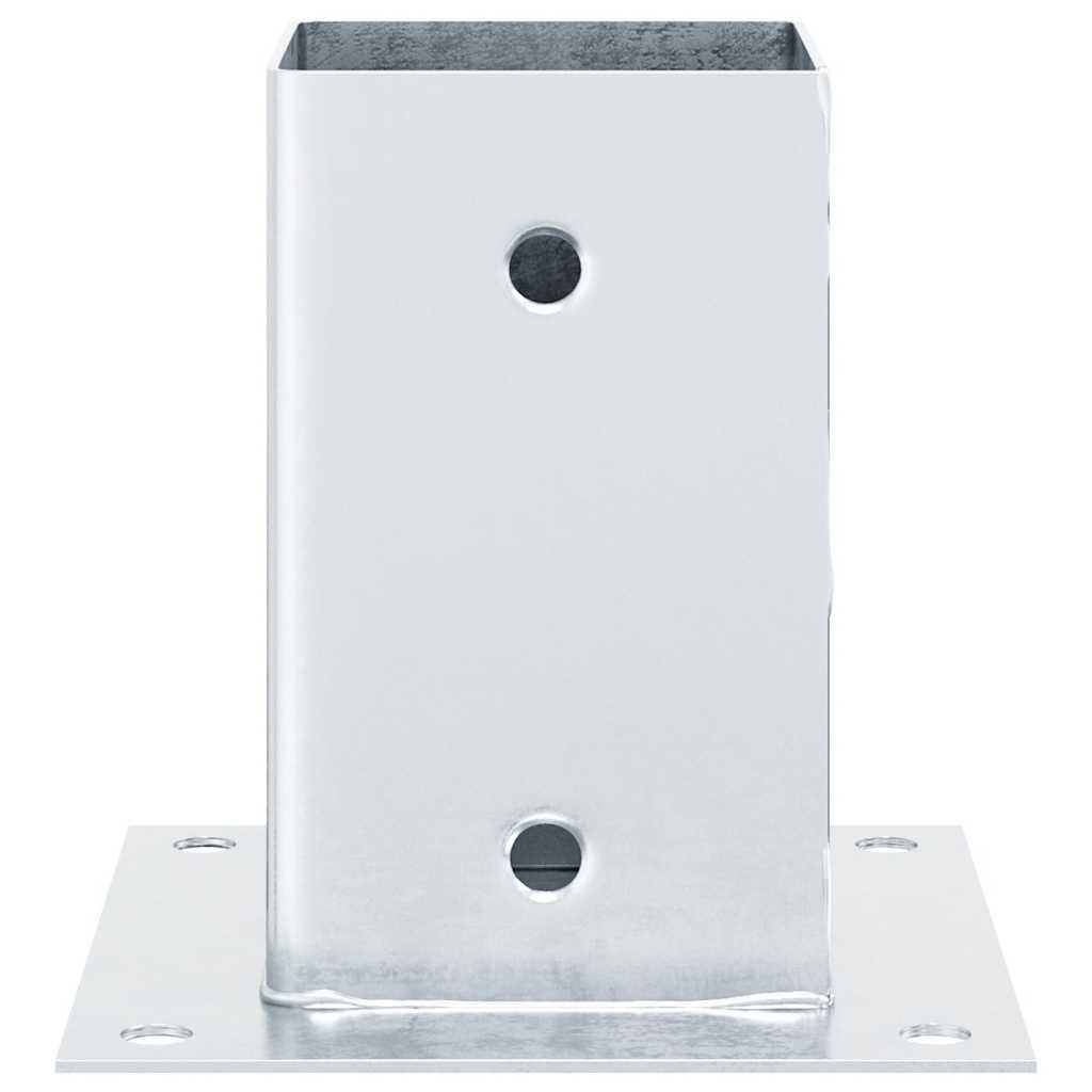 vidaXL Βάσεις στύλων τετράγωνες 4 τεμάχια Ασημί Γαλβανισμένος χάλυβας