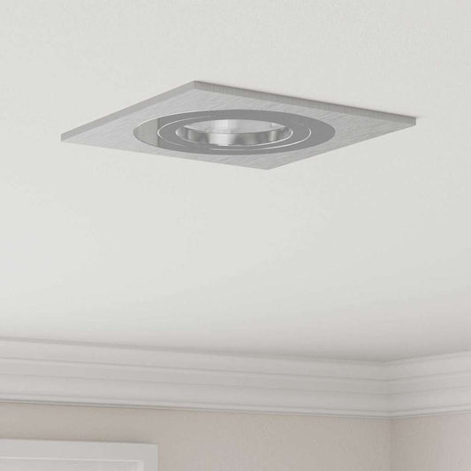 vidaXL Ανασυρμένα Σποτ 6 τεμ Τετράγωνα GU10 Ασημί 91x91 χιλ.