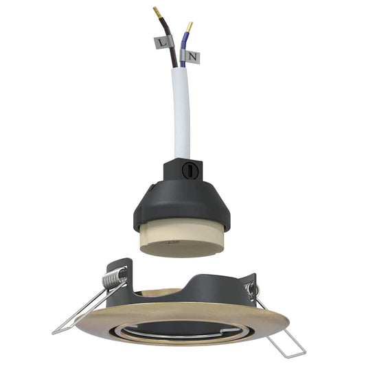 vidaXL Spotlights με προβολείς 6 pcs Ορείχαλκος 9 x 9 εκ. Μέταλλο