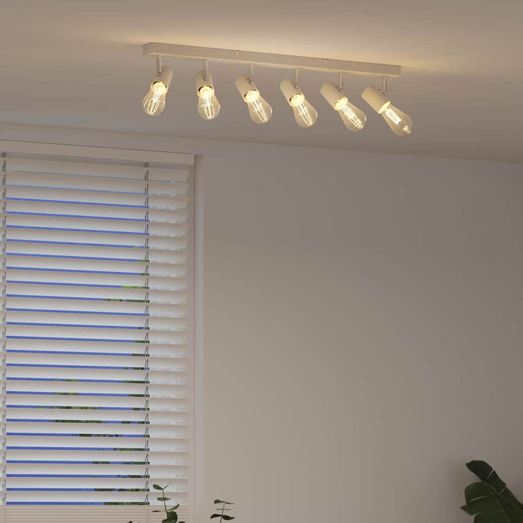 vidaXL Προβολέας οροφής 6 Way Adjustable Λευκό E27