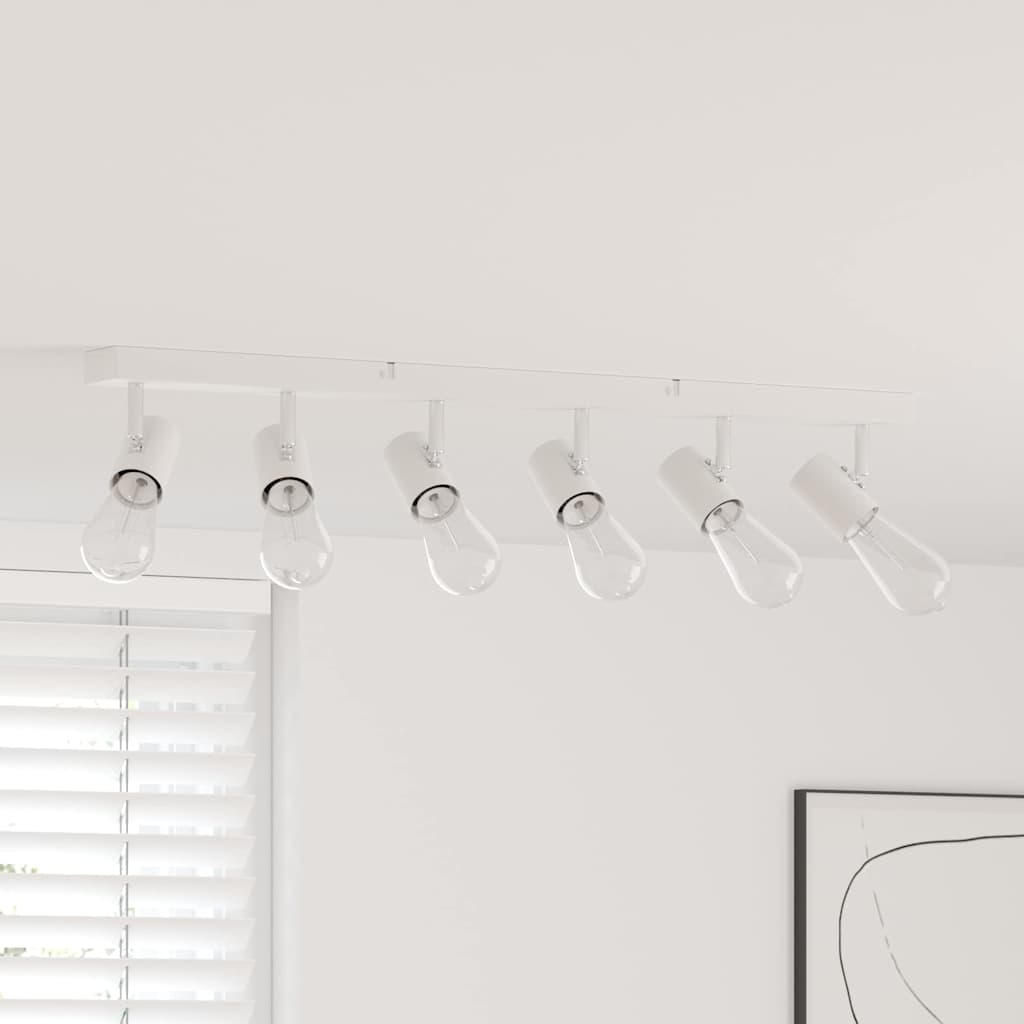 vidaXL Προβολέας οροφής 6 Way Adjustable Λευκό E27