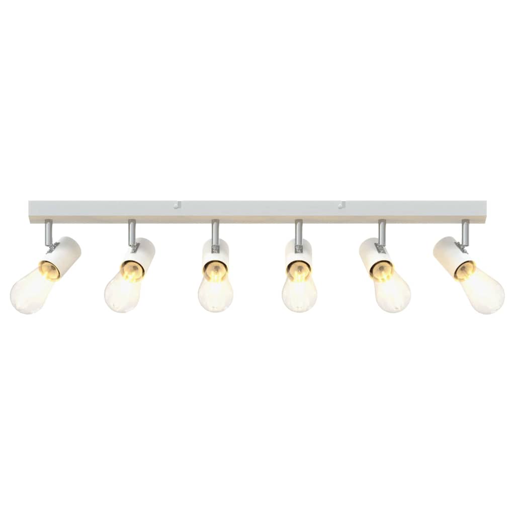 vidaXL Προβολέας οροφής 6 Way Adjustable Λευκό E27