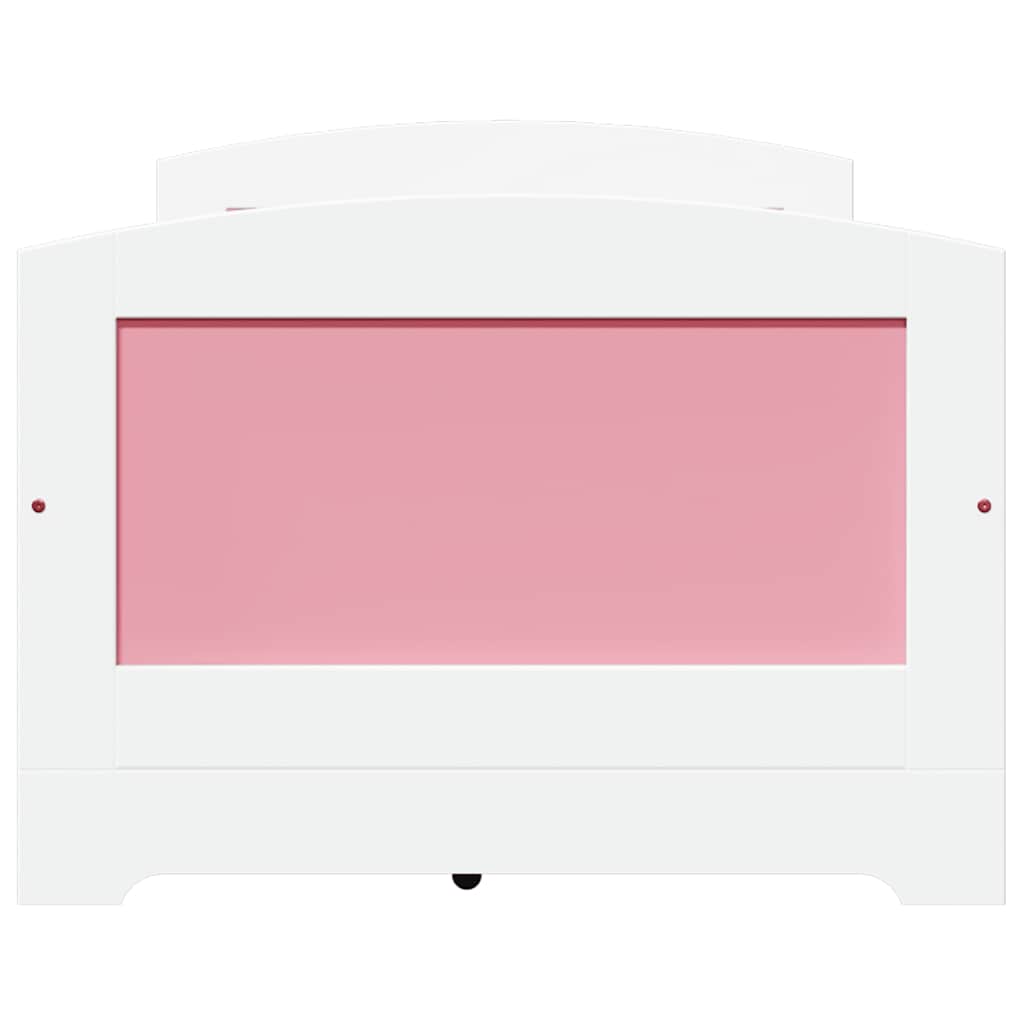 vidaXL Κρεβάτι ημέρας 5 συρτάρια χωρίς στρώμα IRUN Λευκό&Ροζ 90x200cm