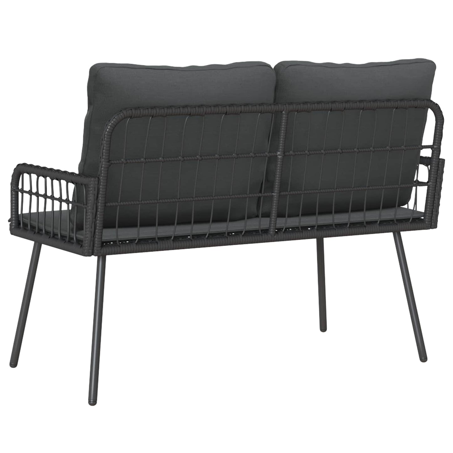 vidaXL Παγκάκι κήπου με μαξιλάρι Ανθρακί 114 x 64 x 90 εκ. Ατσάλι