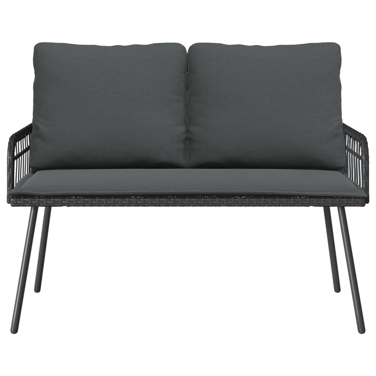 vidaXL Παγκάκι κήπου με μαξιλάρι Ανθρακί 114 x 64 x 90 εκ. Ατσάλι